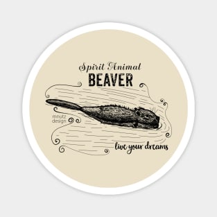 Spirit animal Beaver black Magnet